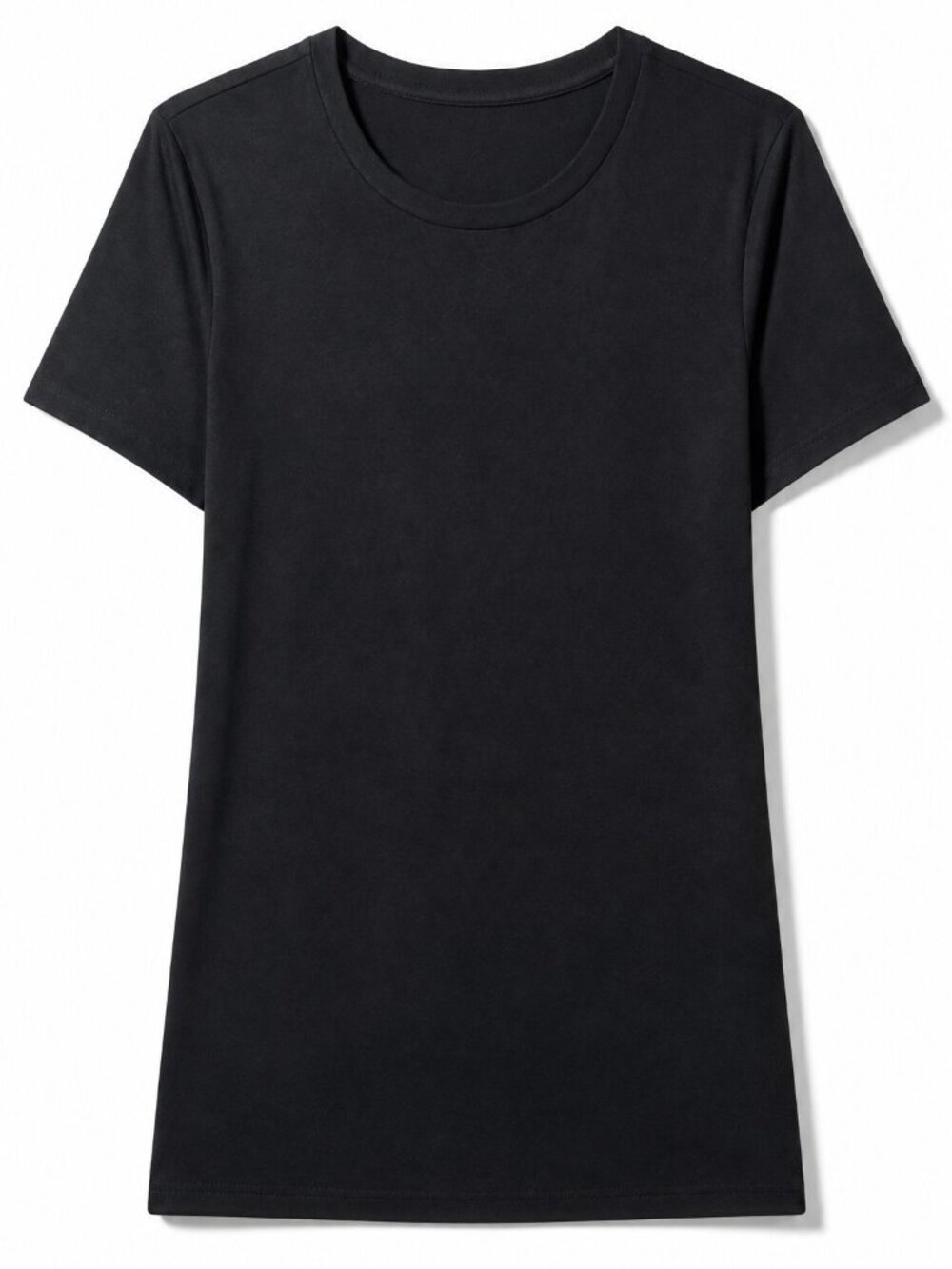 Nine West Black Ribbed Knit One-piece Sleeve Top Size 1X Stretch Crew Neck